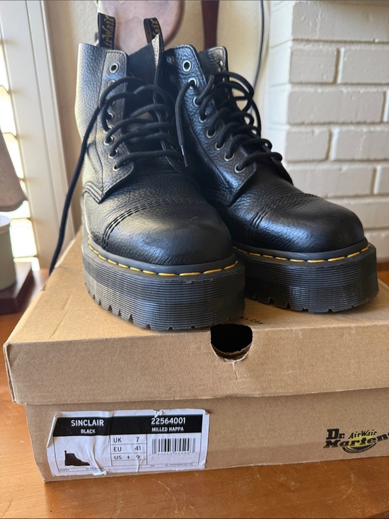 Dr. Martens Shoes - Dr. Martens Sinclair Black Leather Platform Boots